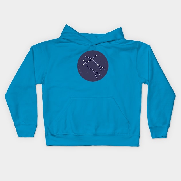 Gemini Constellation Kids Hoodie by aglomeradesign